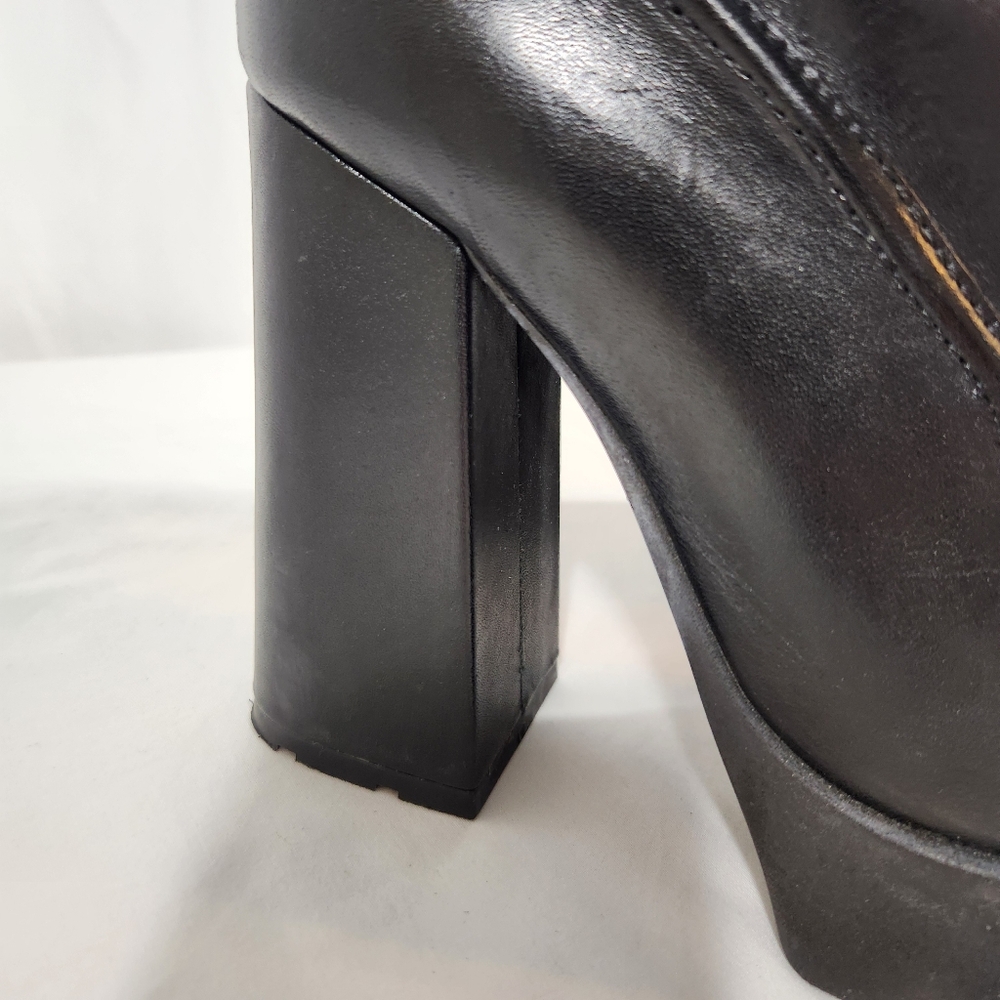 Schutz Black Taliani Leather Lace Up Platform Boots Size 9 - Picture 6 of 13